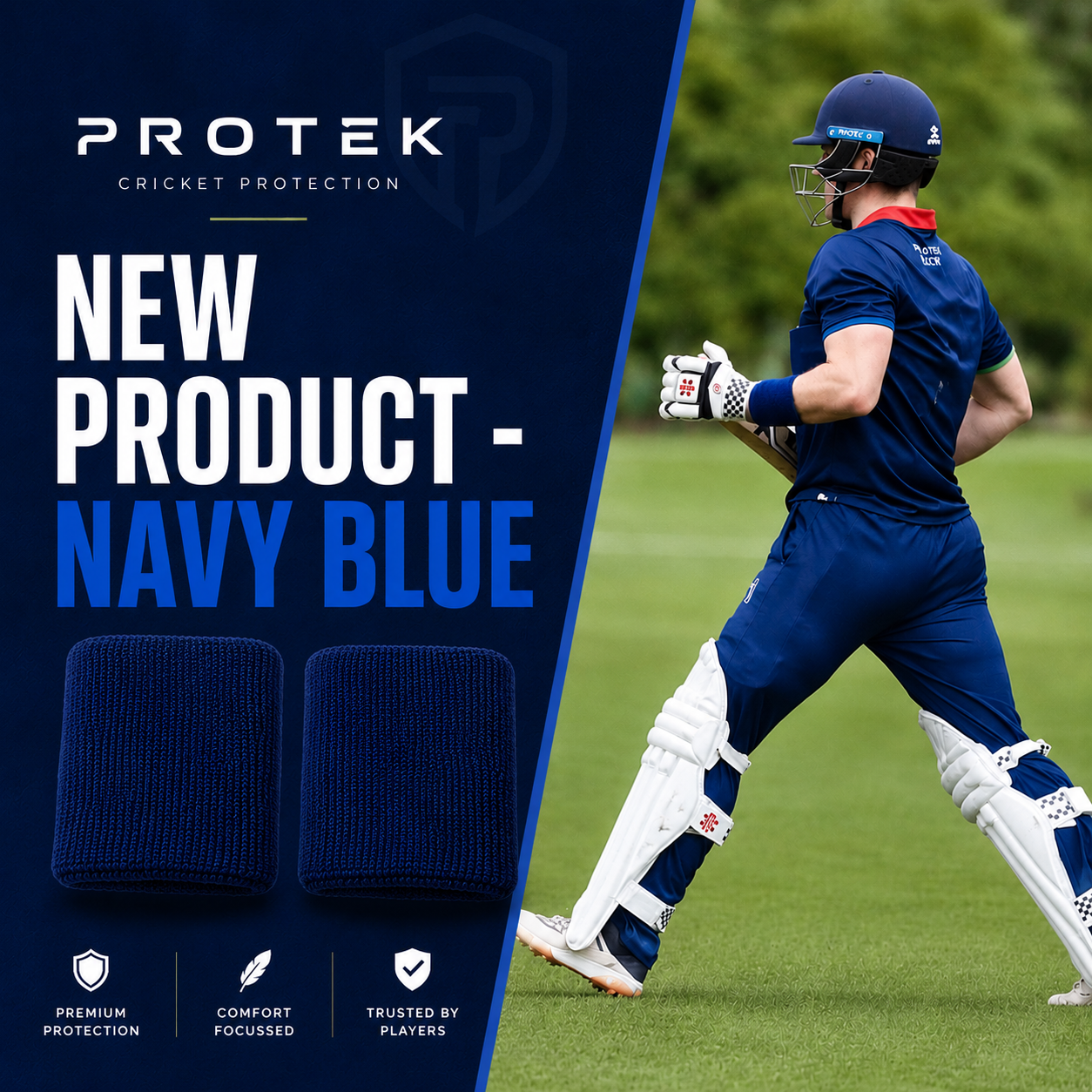 Protek Guarded Sweatband (Navy Blue)